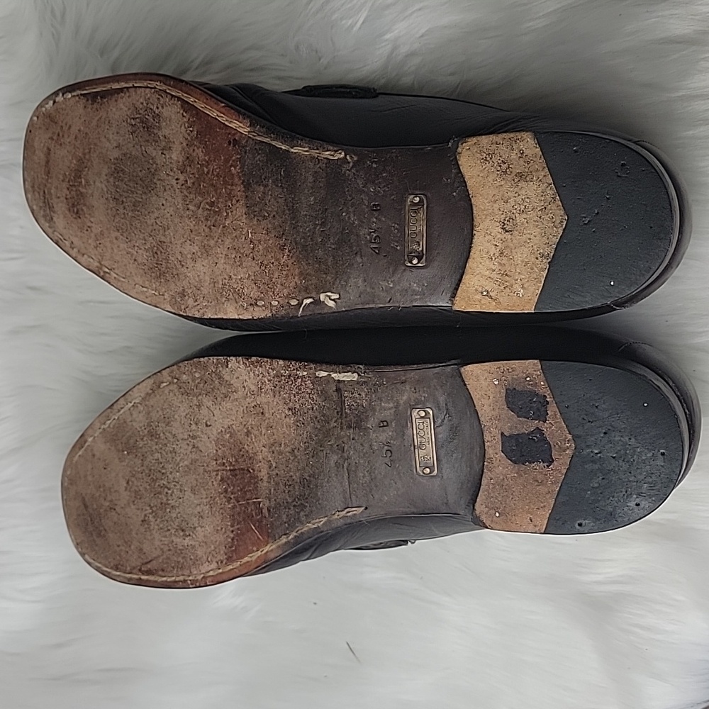 GUCCI VTG Brown Leather Horse Bit Classic Preppy Old Money Slip On Loafers 45.5B - Picture 10 of 16